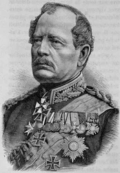 Porträt von Werder. Gravur aus dem 19. Jahrhundert.