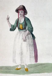 Quäkerin - Zeichnung, Anfang 19. Jahrhundert