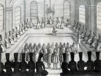 Empfang der Botschafter von Holstein (Staat Deutschland) in Moskau im Jahr 1632