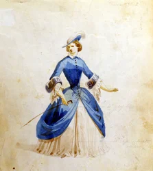 Darstellung von Violetta in der Oper „La Traviata“ von Giuseppe Verdi. 1855