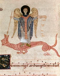 Darstellung des Erzengels Michael und des Drachen