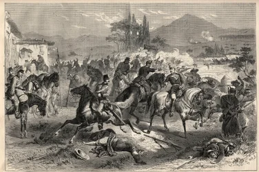Revolution vom September 1868 in Spanien (Gloriosa): Schlacht von Alcolea in der Nähe von Córdoba (20. September).