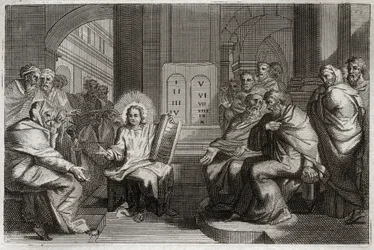 Royaumont-Bibel, Neues Testament: Jesus im Tempel unter den Gelehrten.