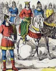 Die heilige Clotilde (475-545) floh vor der Vormundschaft ihres Onkels Gundobad, König der Burgunder (480-516), der ihre Familie ermordet hatte.