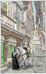 Sächsische Legende: Godiva (Lady Godiva oder Godgifu), eine sächsische Frau, die zu Beginn des Jahres 1000 nackt zu Pferd durch die Straßen von Coventry in England ritt, um ihren Mann zu überzeugen, die Steuern zu senken, die er zur Finanzierung seiner Mil