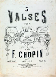 Noten für 3 Walzer für Klavier op. 64, von Frederic Chopin (Frontispiz)
