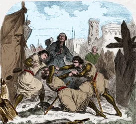 Simon IV. de Montfort starb (1150-1218) französischer Aristokrat, bei der Belagerung von Toulouse im Jahr 1218