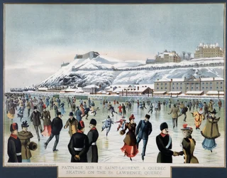 Eislaufen auf dem Sankt-Lorenz-Strom, Quebec, n.d.