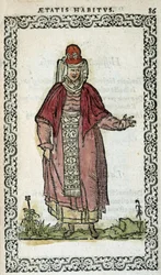 Spanische Frau - in "Kleidung und Abbildungen" von Jean Sulperius