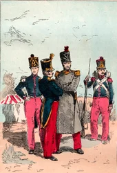 Die französische Armee unter der Herrschaft von Louis Philippe von 1830 bis 1848 - Linie - Gravur von 1882 in „Histoire de dix ans: 1830-1840“ Louis-Blanc (1811-1882)