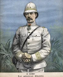 Der französische General Alfred Amédée Dodds (1842-1922) in Benin (Dahomey) im Jahr 1892