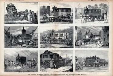Der Omnibus von Paris: ihre Transformationen im 19. Jahrhundert: der Kuckuck - der Schotte - die Carolina - das Auto hat 60 Sitze - die weiße Dame - das Dreirad - die Béarnaise - der Pariser - der moderne Omnibus