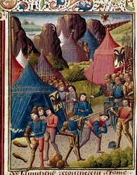 Die Samniten gehen zu den Römern. Miniatur aus 