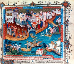 Der venezianische Entdecker Marco Polo verließ 1271 die Stadt Venedig mit seinem Vater und Onkel: Er reiste in den Fernen Osten und nahm die Seidenstraße