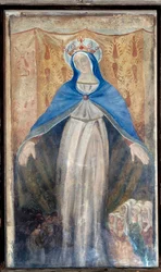 Die Jungfrau, zentrales Panel des Triptychons