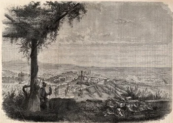 Die Stadt Bergamo um 1858 - Gravur