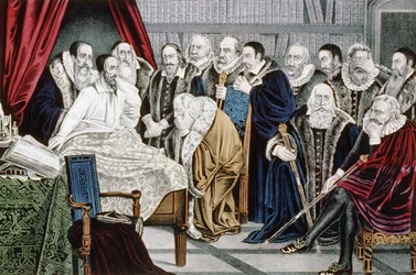 Der Tod von Calvin (1509 - 1564) am 24.05.1564.
