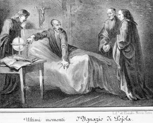 Der Tod des Heiligen Ignatius von Loyola (1491 - 1556), Gründer der Gesellschaft Jesu