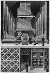 Die große Orgel des Crystal Palace in London.