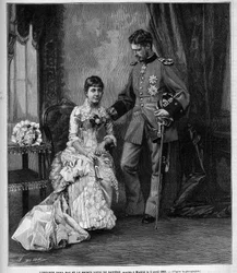 Die Infantin von Spanien Dona Maria de la Paz (1862-1946) und Prinz Ludwig II. von Bayern (Ludwig Otto Frederik Wilhelm von Wittelsbach).