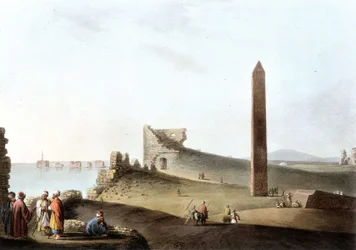 Die Obelisken von Alexandria, genannt Kleopatras Nadeln - in „Ansichten von Ägypten“