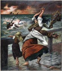 Die Frau des Sünders. Gravur von 1892.