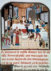 Das Hochzeitsbankett der Tochter von Olivier de Castile mit Artus d