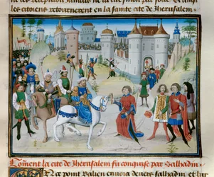 Dritte Kreuzzug: Die Eroberung Jerusalems durch Sultan Saladin (1138-1193) im Jahr 1187