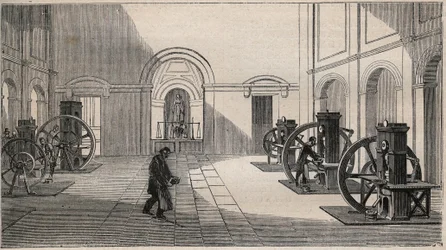 Thonnelier-Münzpresse bei La Monnaie in Paris - Gravur von 1877