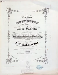 Titelseite der Partitur der Ouvertüre Nr. 11 von Kalliwoda