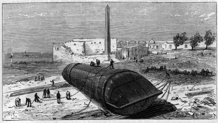 Transport des Obelisken, bekannt als „Aiguille de Cléopâtre“, von Ägypten nach England