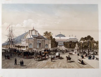 Weltausstellung 1855: der Palast der Industrie - Lithografie