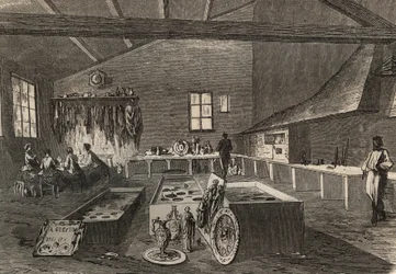 Ansicht der Galvanisierungswerkstätten von Herrn Gueyton.