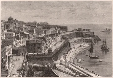 Ansicht von Valletta und seinem Hafen im 19. Jahrhundert