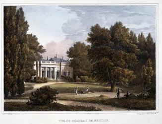 Ansicht des Schlosses von Neuilly - Lithografie
