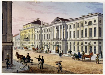Außenansicht des Posthotels in Sankt Petersburg