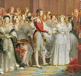 Hochzeit von Königin Victoria mit Prinz Albert von Sachsen-Coburg-Gotha im St. James Palace in London am 10. Februar 1840 (Gravur)