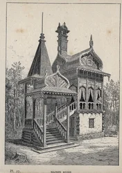 Russisches Haus - Gravur von 1889 in 