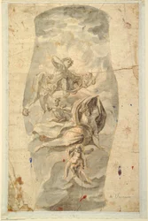 Zeichnung, Deckengestaltung mit Apollo, ca. 1780