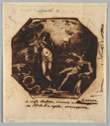 Zeichnung, Ceres wird von der Entführung der Proserpina erzählt, 1812