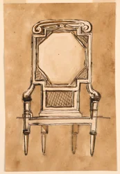 Zeichnung, Stuhl, 1780–1790