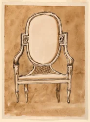 Zeichnung, Stuhl, 1780–1790