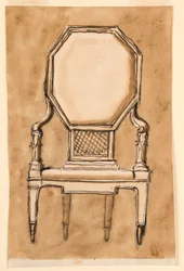 Zeichnung, Stuhl, 1780–1790