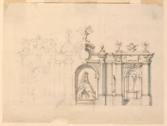 Kolonnade mit Brunnen, ca. 1770