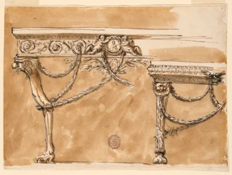 Zeichnung, Konsolentische, ca. 1790