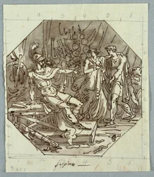 Zeichnung, Die Enthaltsamkeit des Scipio, 1811