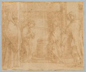 Zeichnung, Kopie nach Verkündigung des Engels an Zacharias, 1538–1600