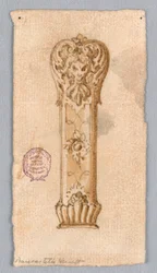 Zeichnung, Entwurf eines Griffs, 17.–19. Jahrhundert