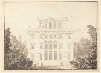 Zeichnung, Entwurf für ein Casino in einem Park, 1728–1784