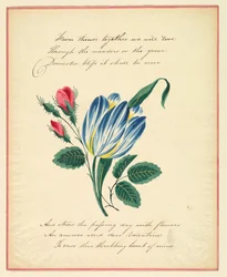 Grußkarte, "Von dort aus werden wir zusammen lieben...", ca. 1819